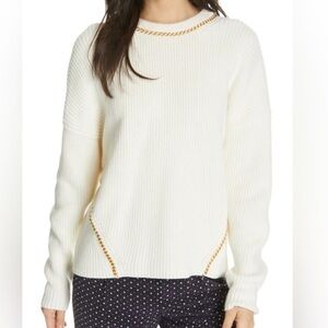 Joie Ivory Knit with Gold Chain Detail